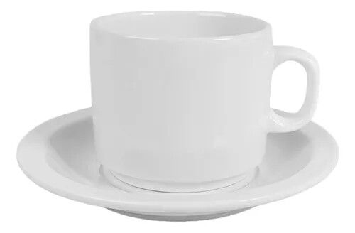 TAZA CAFE + PLATO PORCELANA RICONY PRIMERA CALIDAD