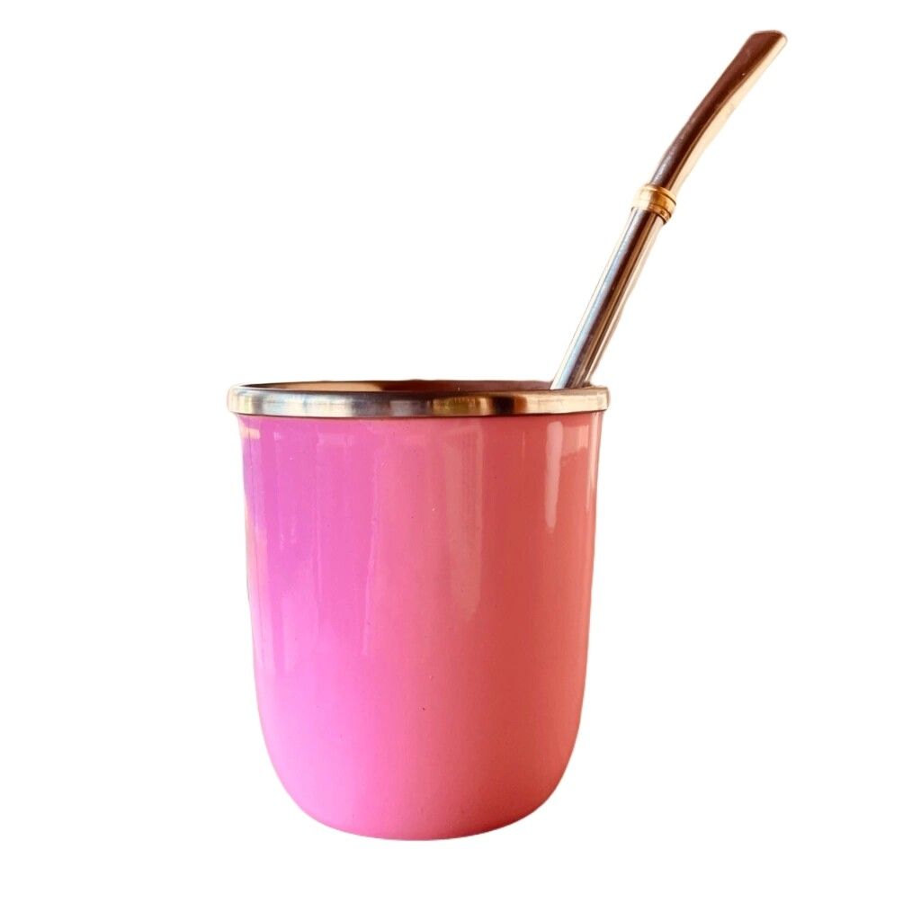 MATE TERMICO ACERO INOXIDABLE - JB BAZAR - ROSA PASTEL