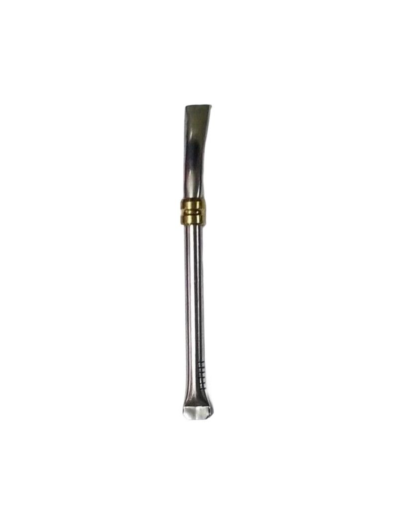 BOMBILLA ACERO INOX PICO DE LORO CORTA CON PALA (curva)