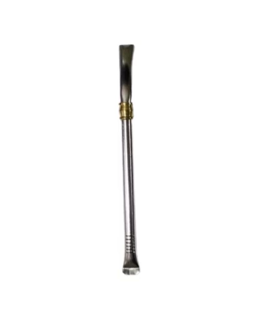 BOMBILLA DE ACERO INOX PICO DE LORO LARGA CON PALA (curva)