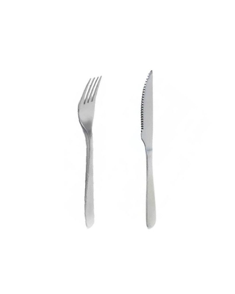 SET CUBIERTOS ACERO INOX LISO CAROL 6 CUCHILLOS + 6 TENEDORES