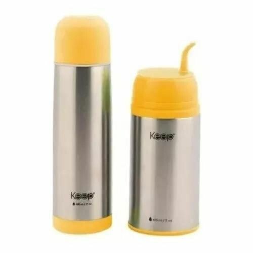 COMBO TERMO BALA 500ML MAS AUTOCEBANTE DE 400ML KEEP AMARILLO