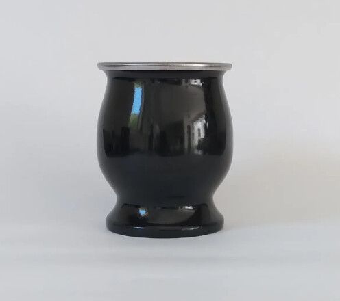 MATE TERMICO ACERO INOXIDABLE CRIOLLO NEGRO BRILLANTE