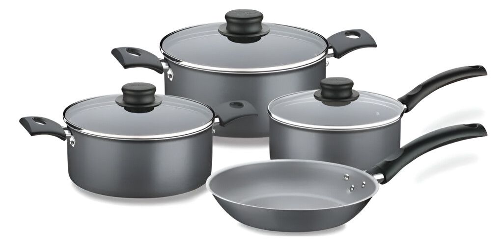 BATERIA DE COCINA TURIM TRAMONTINA 7 PIEZAS TEFLON (20298/676) Negro